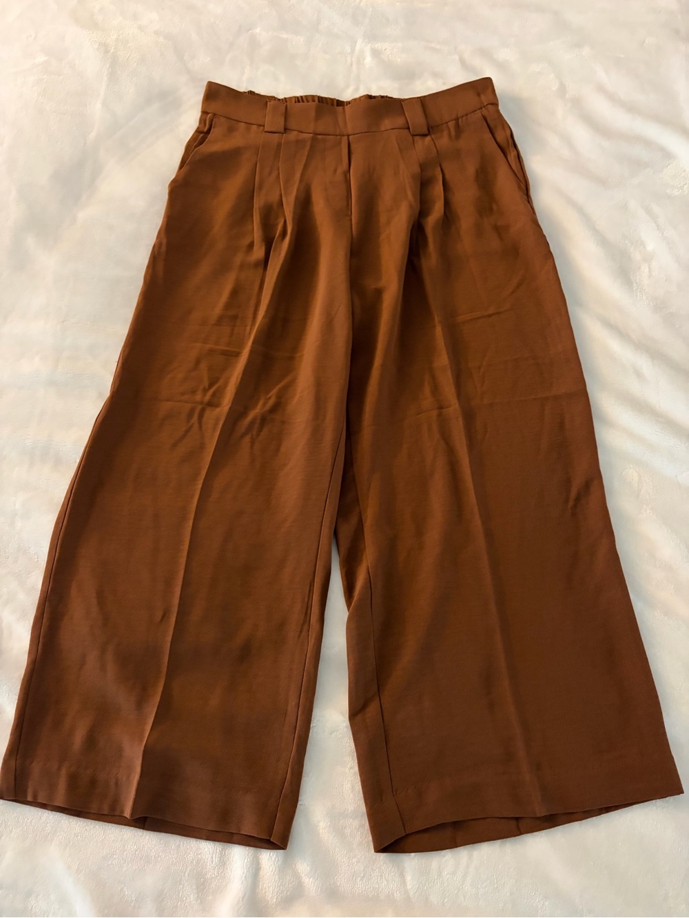 NWT: Wide-Leg High-Rise Pants in Rusty brown